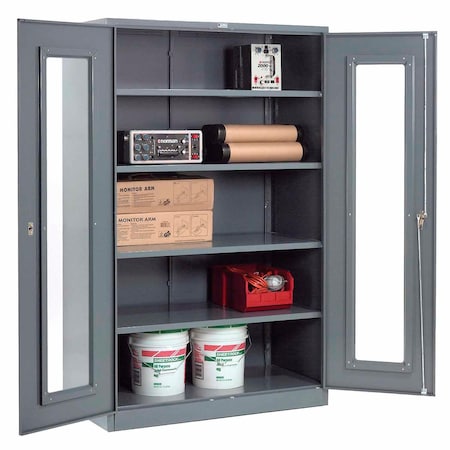 Global Industrial Storage Cabinet, 78 in H, 48 in W, Gray 237615GY